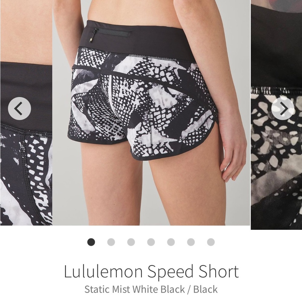 lululemon athletica Women's Speed Short - Black and White